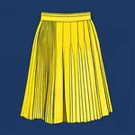 bright yellow pleated skirt with blue underneath image